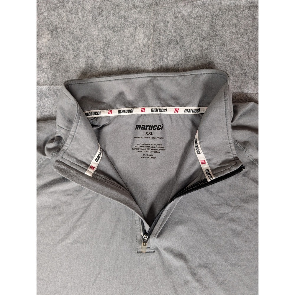 Marucci Mens‎ Grey Quarter Zip Pullover Long Sleeve Athletic Performance Shirt - Picture 6 of 9